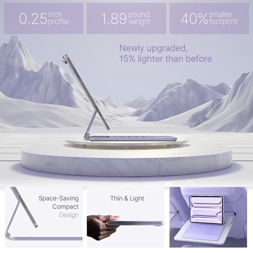 typecase Keyboard Case for iPad Pro 13-inch (M5 2025 / M4 2024), Magic Keyboard with 11 Colors Backlight, Keyboard Case with Pencil Holder, Multi-Touch Trackpad, Easy-Set Magnetic Stand, Light Purple - Image 5