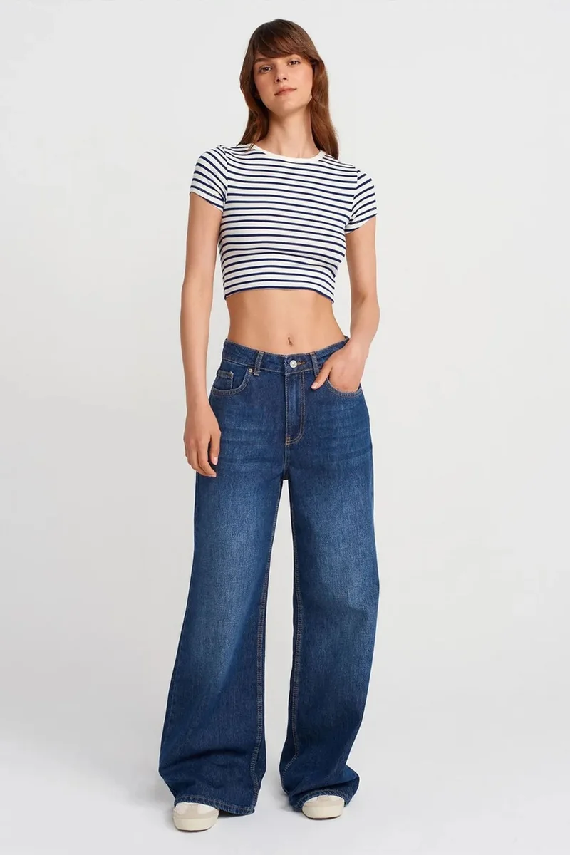 Dilvin Multicolor DILVIN Striped Crop Top Blouse for Women | Best Price UAE
