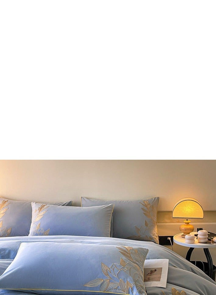Fitted Sheet Style — ﻿ French High-End  Pure Cotton Embroidered Bedding Four Piece Set - Image 4