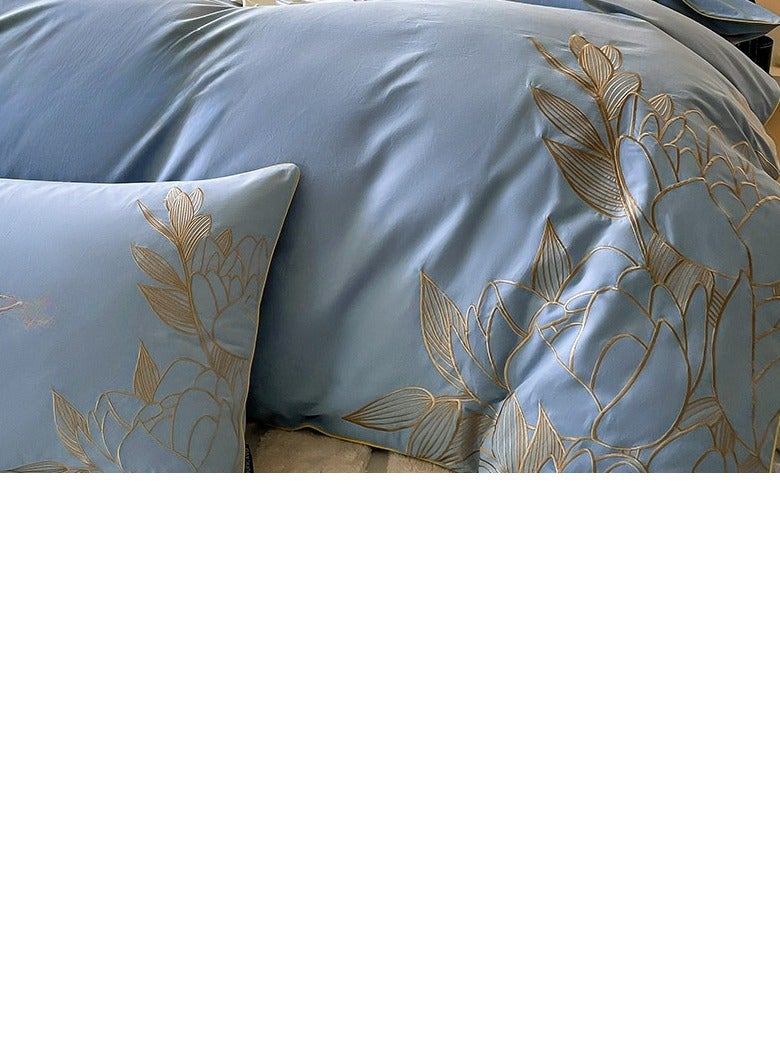 Fitted Sheet Style — ﻿ French High-End  Pure Cotton Embroidered Bedding Four Piece Set - Image 5