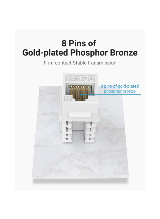 VENTION Cat.6 UTP 180 Degree Keystone Jack White Model # IPEW0 - Image 5