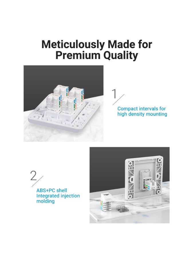 VENTION Cat.6 UTP 180 Degree Keystone Jack White Model # IPEW0 - Image 3