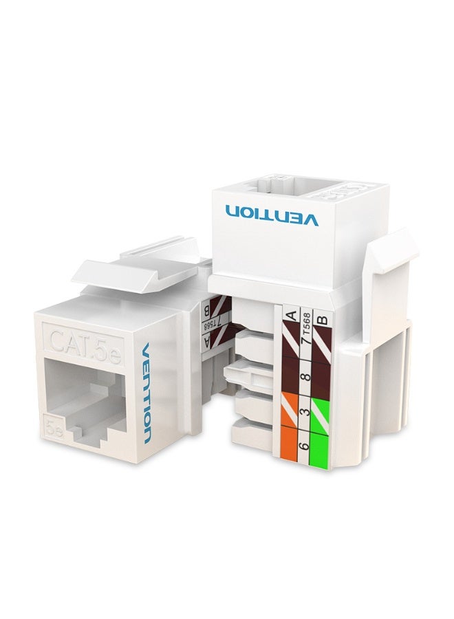 VENTION Cat.6 UTP 180 Degree Keystone Jack White Model # IPEW0 - Image 1