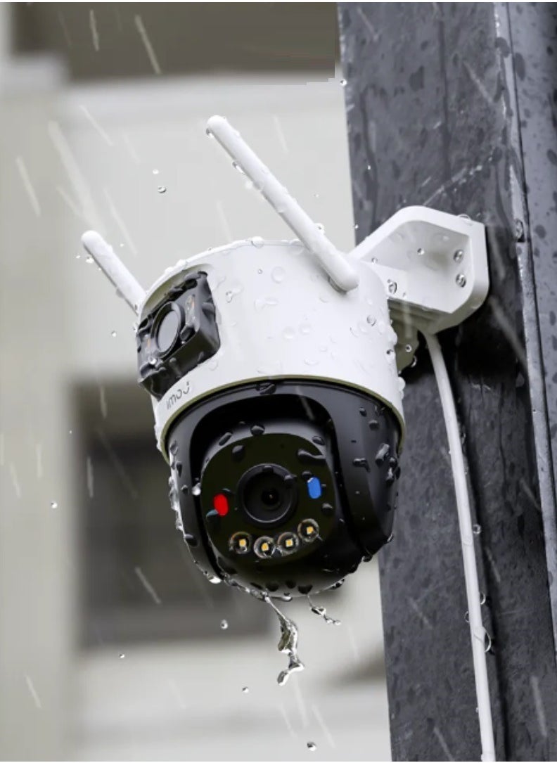 ايمو - كاميرا مراقبة خارجية 3K بتقنية واي فاي مزدوجة العدسات دقة 10 ميجابكسل (عدسة ثابتة 5MP وعدسة 5MP PT)، رؤية ليلية ملونة تصل إلى 30 مترًا، اكتشاف الشخص والمركبة بتقنية الذكاء الاصطناعي، تتبع PT التلقائي، صوت ثنائي الاتجاه، صفارة إنذار مدمجة مقاومة للماء والغبار مع حماية احترافية لمواجهة أي عاصفة (IPC-S7XEN-10M0WED) ) - Image 1