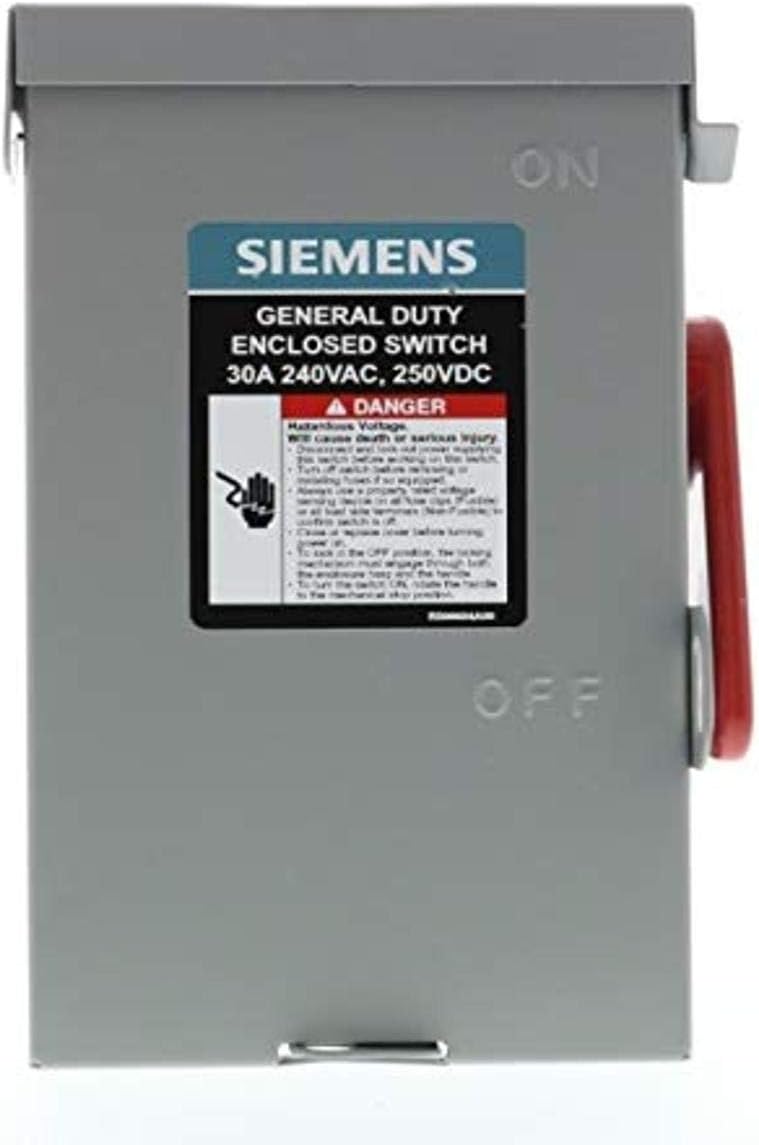 SIEMENS 3P 30A 240V General Duty Safety Switch Indoor Fusible - Image 1