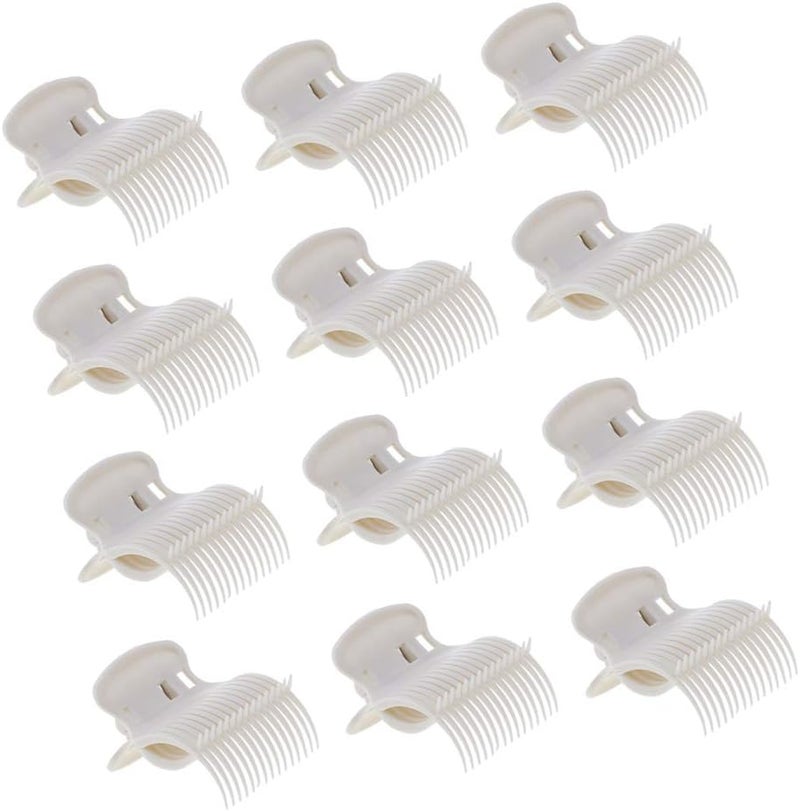 klarako 12pcs Plastic Hot Roller Clips Hair Curler Claw Clips for Small, Medium, Large and Jumbo Hair Rollers  Beige - Image 5
