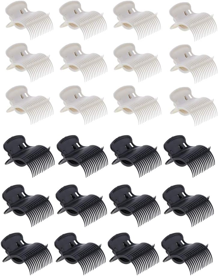 klarako 12pcs Plastic Hot Roller Clips Hair Curler Claw Clips for Small, Medium, Large and Jumbo Hair Rollers  Beige - Image 2