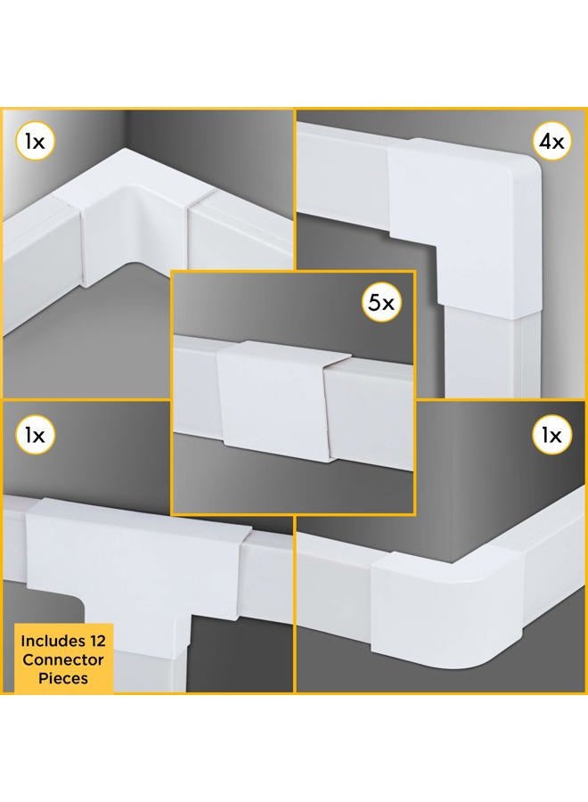 SimpleCord 150in Cord Hider Kit - 6-Pack 25in Cable Management for Wall-Mounted TV or Computer Cables - Paintable Wire Covers for Cords by Simple Cord (White) - Image 4
