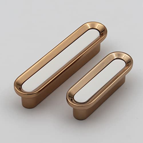 ABVIN White Golden Drawer Knobs Unique Cabinet Beautiful Decorative Dresser Drawer Knobs and Pulls ABVIN009-1 Pcs (Small) - Image 1