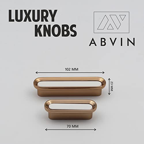 ABVIN White Golden Drawer Knobs Unique Cabinet Beautiful Decorative Dresser Drawer Knobs and Pulls ABVIN009-1 Pcs (Small) - Image 3