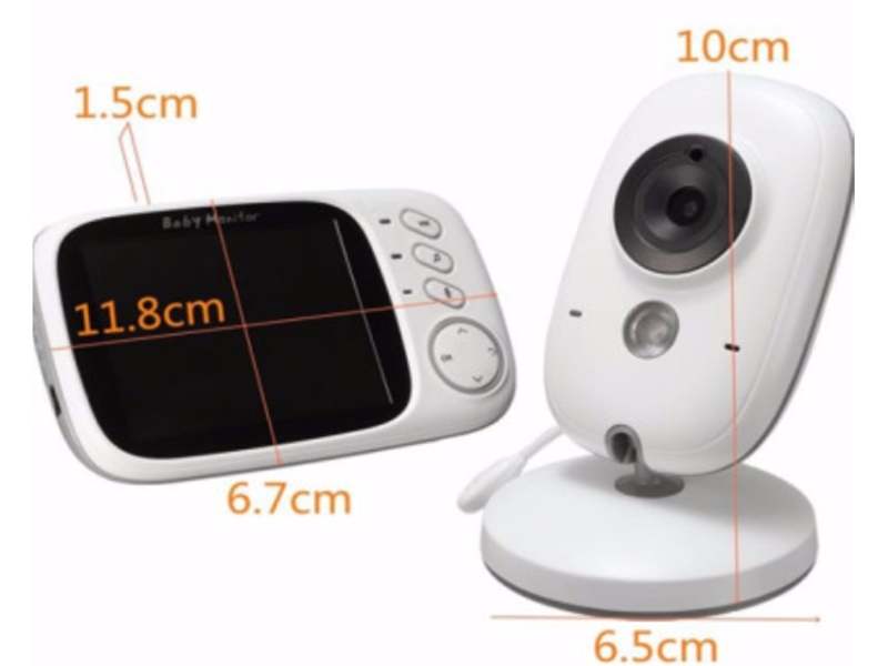 Baby Monitor: 3.2 Inch High Contrast LCD Screen, Compact Design Easy to Transport - Automatic Night Vision, Two Way Intercom for Baby Care At Home - Image 2