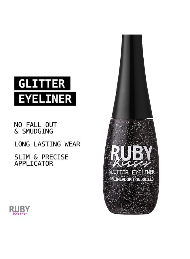 Ruby Kisses Eye Bling Glitter Eyeliner, Glitz N' Black - Image 3
