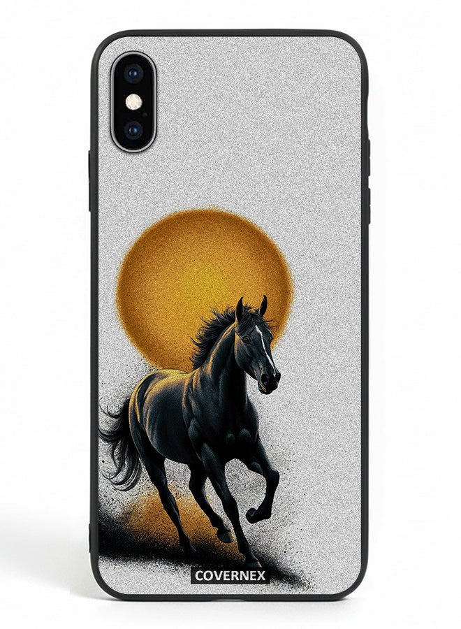 Covernex Apple iPhone X Protective Case Cover Printed Featuring Galloping Horse with Sunset Backdrop - Image 2