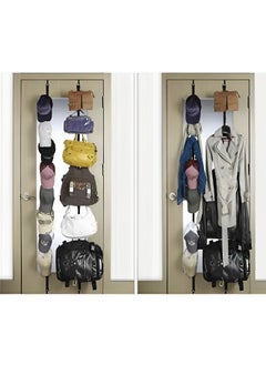 HALAMODO 8-Hook Over Door Hanger, Bag Clothes Hat Umbrella Organizer Holder Rack  - Image 4