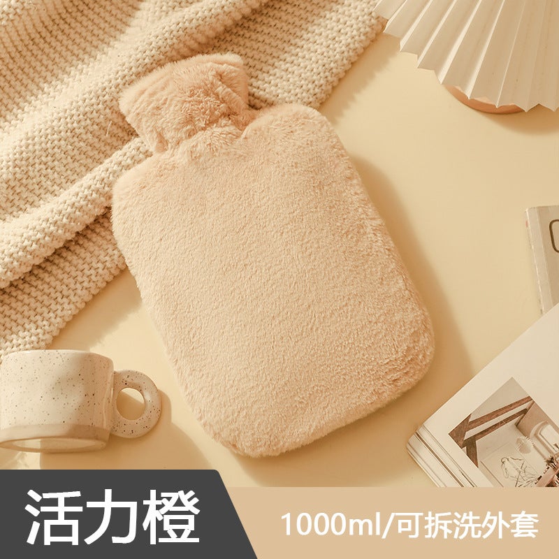 Soft Rabbit Fur Pvc Water Bag Water Hand Warmer Thickened Explosion-Proof Plush Cartoon Warm Water Bag Direct Sales - Image 5