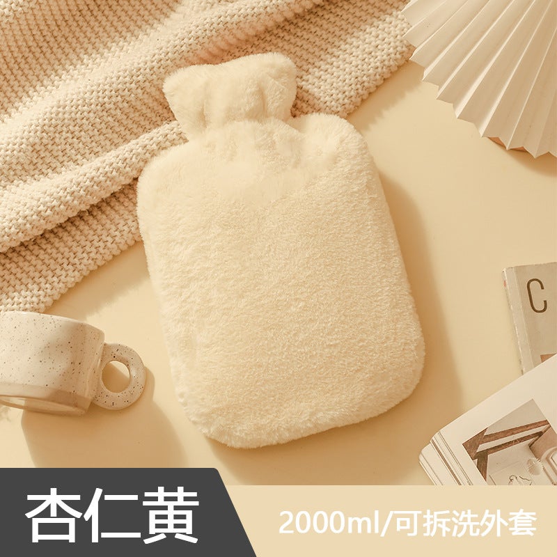 Soft Rabbit Fur Pvc Water Bag Water Hand Warmer Thickened Explosion-Proof Plush Cartoon Warm Water Bag Direct Sales - Image 1