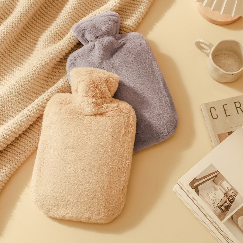 Soft Rabbit Fur Pvc Water Bag Water Hand Warmer Thickened Explosion-Proof Plush Cartoon Warm Water Bag Direct Sales - Image 3