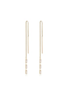 Ettika Gold Earrings. Threader Earrings For Women. Crystal Baguette Threader 18K Gold Plated Earrings. Jewelry. Birthday Gifts For Women  - Image 5