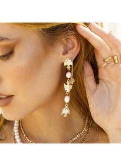 Ettika Gold Earrings. Threader Earrings For Women. Crystal Baguette Threader 18K Gold Plated Earrings. Jewelry. Birthday Gifts For Women  - Image 4