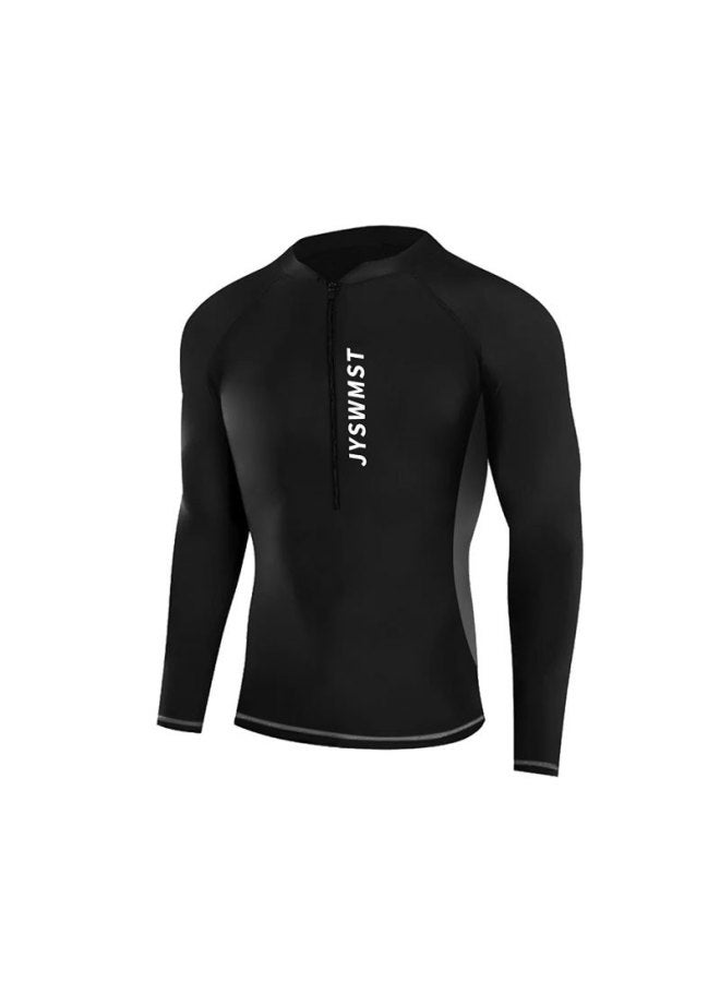 إسكدنيا بدلة غوص رجالية مقسومة واقية من الشمس بأكمام طويلة بدلة سباحة كبيرة الحجم بدلة غطس سريعة الجفاف لركوب الأمواج بدلة قنديل البحر أسود اللون: 80824 بدلة سباحة فردية - Image 1