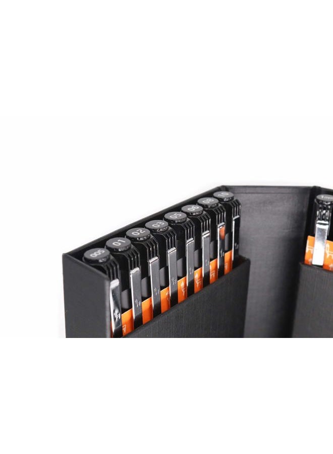 ETCHR Professional Black Drawing Pens - 16 Black Fineliner Pens for Use as Drawing and Calligraphy Pens - Quality Waterproof and Fadeproof Black Artist Pens Black Graphic Pen Collection - Image 2
