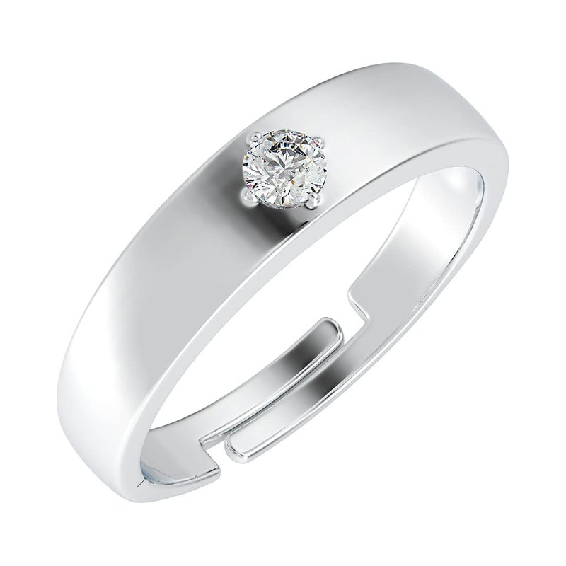CLARA Pure 925 Sterling Silver Nario Adjustable Ring |Gift for Men and Boys | Partial Matte Finish - Image 1
