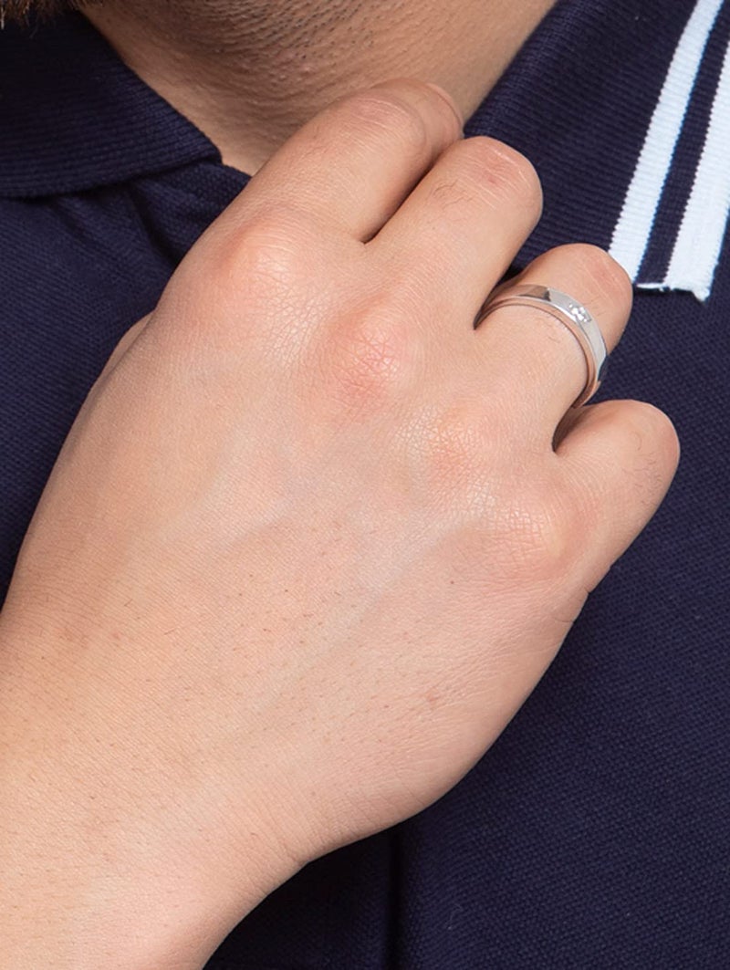 CLARA Pure 925 Sterling Silver Nario Adjustable Ring |Gift for Men and Boys | Partial Matte Finish - Image 4