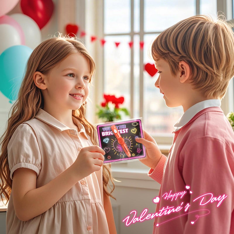 ShyLizard 24Pack Kids Valentines Day Cards for Classroom School, Valentines Cards with Fidget Spinner Toys, Kids Valentine's Day Card Gifts for Valnetine Day Party Favors, Classroom Prize - Image 2