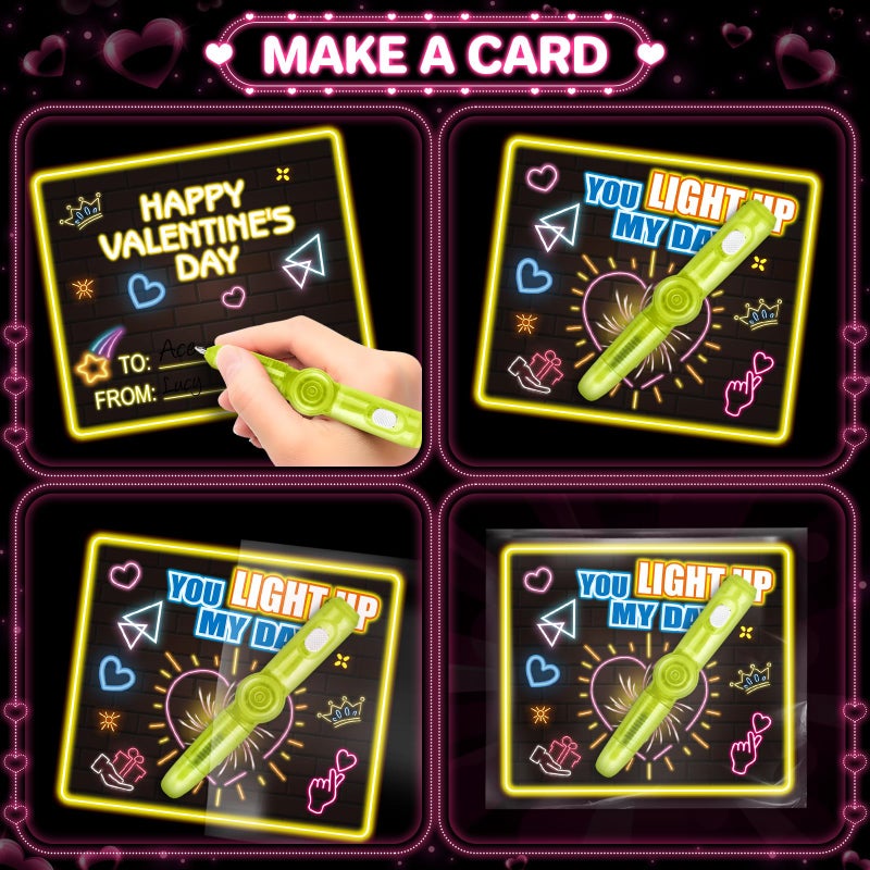ShyLizard 24Pack Kids Valentines Day Cards for Classroom School, Valentines Cards with Fidget Spinner Toys, Kids Valentine's Day Card Gifts for Valnetine Day Party Favors, Classroom Prize - Image 5