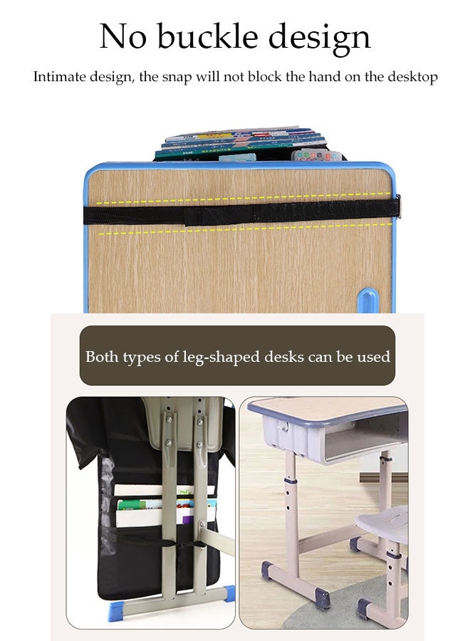 DUNISO Hanging Desk Storage Bag，11 Layer Storage Bag,Large Capacity Desk Hanging Bag Organizer for Students and Office for Books School Supplies and Desk Accessories Space Saving Design for Easy Access，Black - Image 4