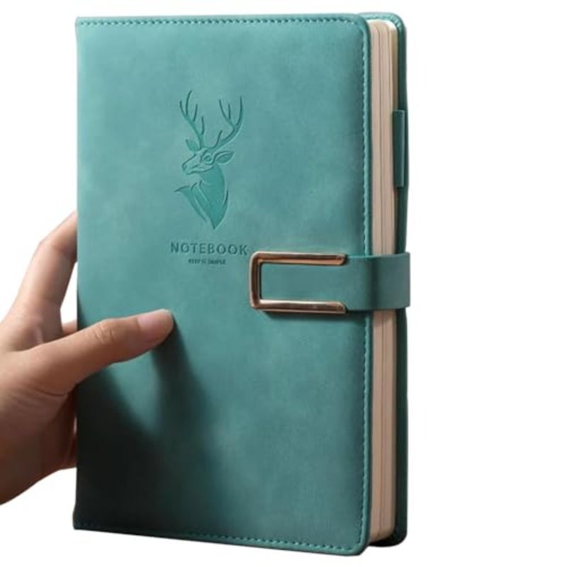 A5 Notebook Journal with Pen - Hardcover Executive Notebooks with Premium Thick Paper, College Lined Journal, 8.3"×5.8", 416 Page, PU Leather Hardcover Journal, Diary, Algae Green - Image 1