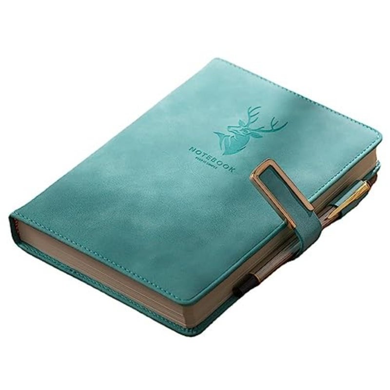 A5 Notebook Journal with Pen - Hardcover Executive Notebooks with Premium Thick Paper, College Lined Journal, 8.3"×5.8", 416 Page, PU Leather Hardcover Journal, Diary, Algae Green - Image 5