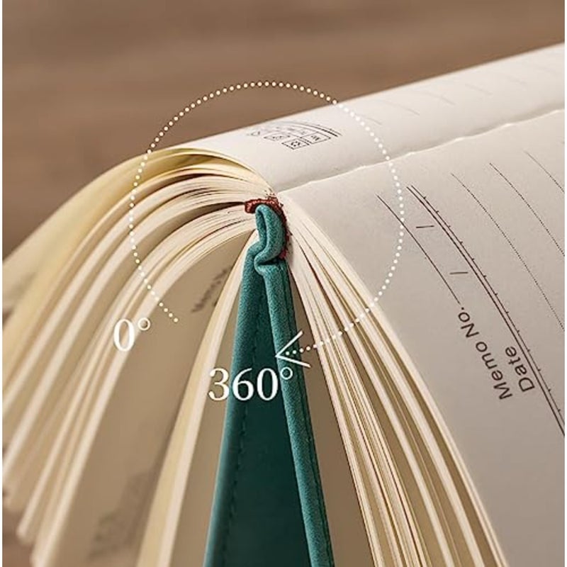 A5 Notebook Journal with Pen - Hardcover Executive Notebooks with Premium Thick Paper, College Lined Journal, 8.3"×5.8", 416 Page, PU Leather Hardcover Journal, Diary, Algae Green - Image 2