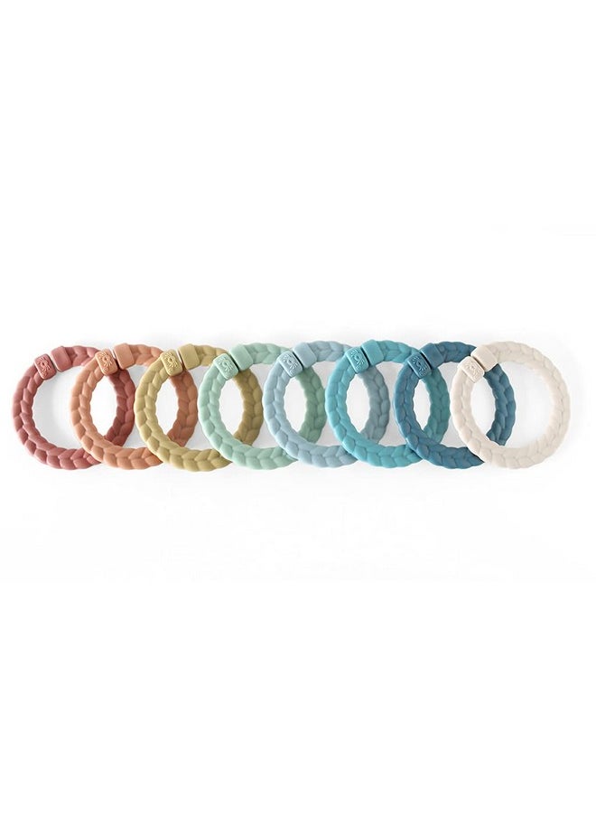 Itzy Ritzy Itzy Ritzy Linking Ring Set; Set of 8 Braided, Rainbow-Colored Versatile Linking Rings; Attach to Baby's Car Seat, Stroller & Activity Gym to Keep Toys Nearby; Rainbow  - Image 1