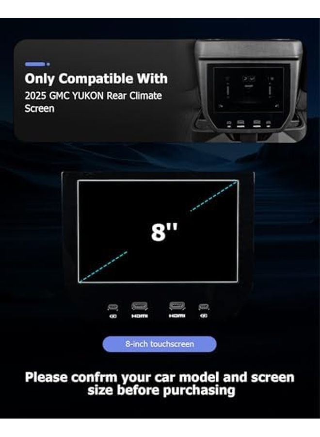 2025 2026 GMC Yukon 8 Inch Nano Screen Protector 2PCS For Rear Climate Control - Image 3