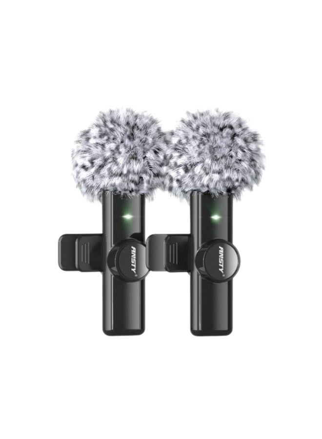 ANSTY MC-01 Wireless Mini Digital Dual Microphone - 2-in-1 System with USB-C & IP Adapter for Vlogging, Interviews, and Live Streaming - Image 1