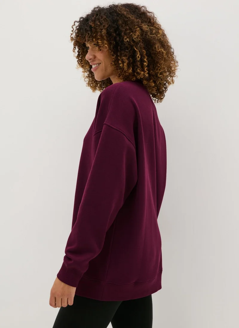 Matalan Burgundy Longline Sweatshirt