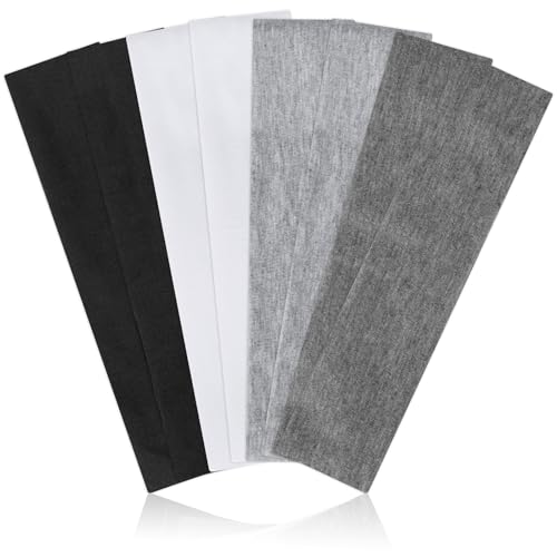 Hishexin Headbands for Women Non Slip, Stretchy Sweat Headband for Workout Yoga Running, Head Bands for Women's Hair - 8 Pack (Black White Grey) - Image 1