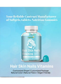 Daynee 60 Gummies Vegan Hair Skin Nails Vitamins，Collagen Peptides Vitamin C Sodium， promotes smooth skin and replenishes lost collagen  - Image 2