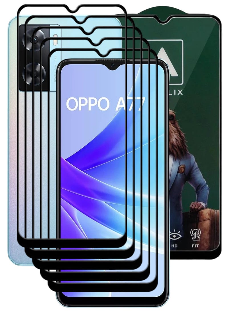 ACLIX 5 Pieces Antistatic ESD Dustproof Premium Quality High Definition Tempered Glass Screen Protector Designed For Oppo A77 4G - Image 1