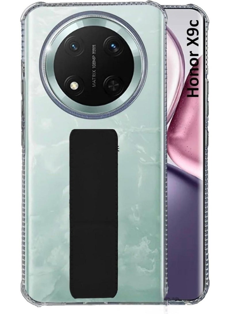 Techie غطاء واقي مع وسادة هوائية مضادة للصدمات مع مقبض مغناطيسي قابل للطي لجهاز Honor X9c 5G - أسود - Image 1