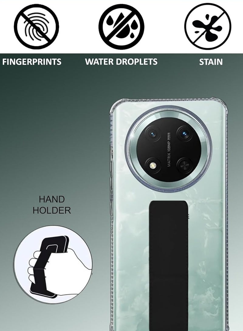 Techie غطاء واقي مع وسادة هوائية مضادة للصدمات مع مقبض مغناطيسي قابل للطي لجهاز Honor X9c 5G - أسود - Image 2