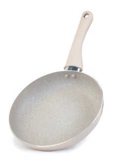 Wilson Oak Frying Pan Nonstick Induction Flat Bottom Cast Aluminum Stir Fry Pan with Marble Coating and Soft touch handle for Gas, Electric, Induction & Ceramic Stove  - Cream  - Image 1