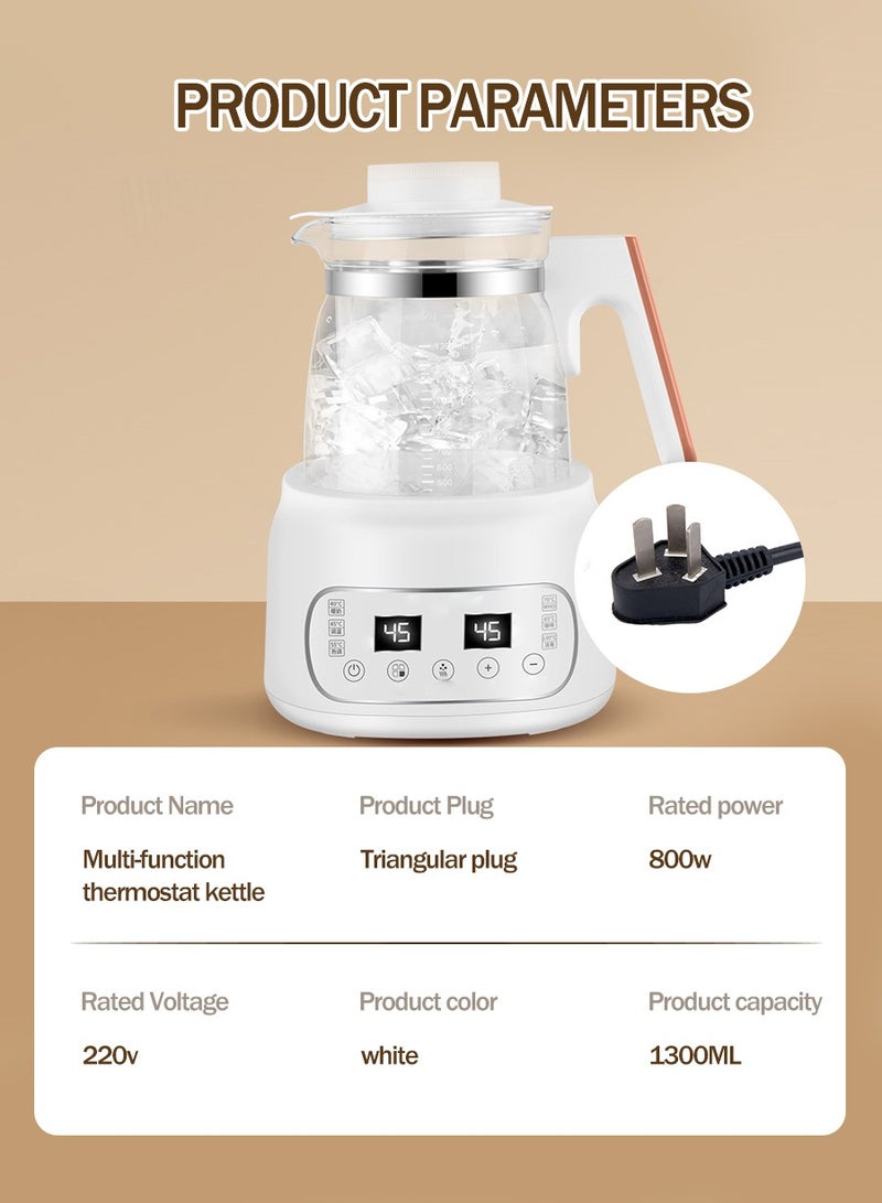 BEIRUI 1300ML Smart Milk Thermostat Glass Electric Kettle with 6 Temperature Control Presets Electric Tea Kettle for Office, Home Use - Image 3
