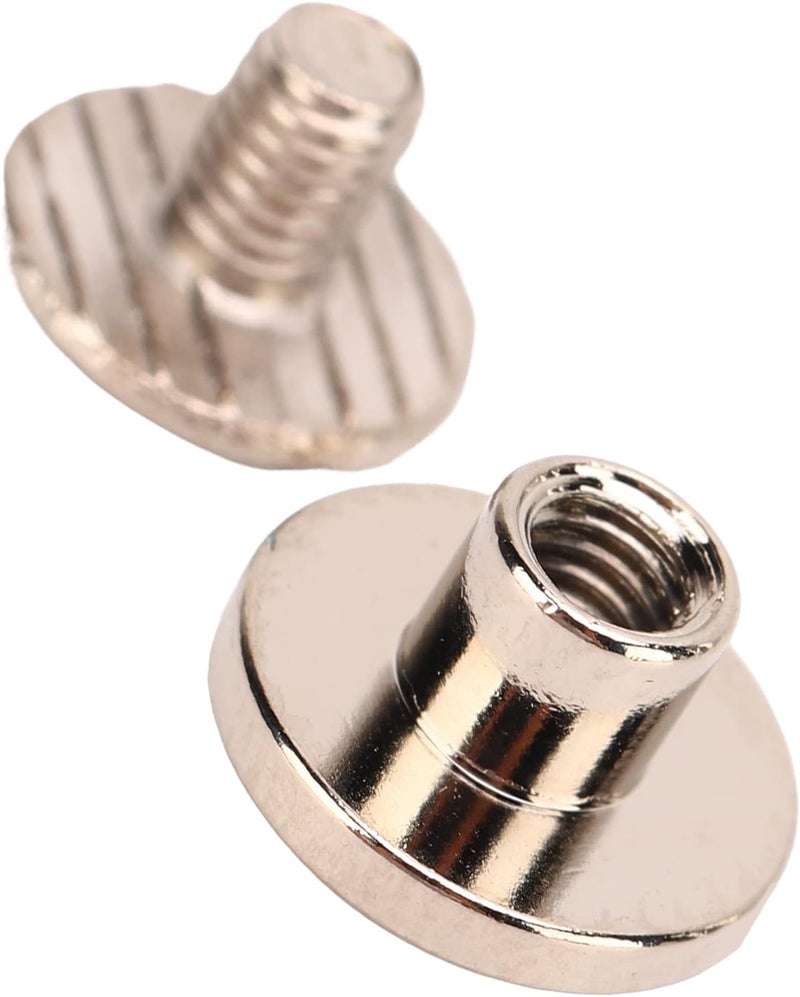 200 Sets Metal Chicago Binding Screws, Brass Electroplated Book Binding Screws, Round Flat Head Stud Screw with Arc Surface, Leather Rivet Kit for DIY Crafting and Repair Projects (Silver) - Image 5