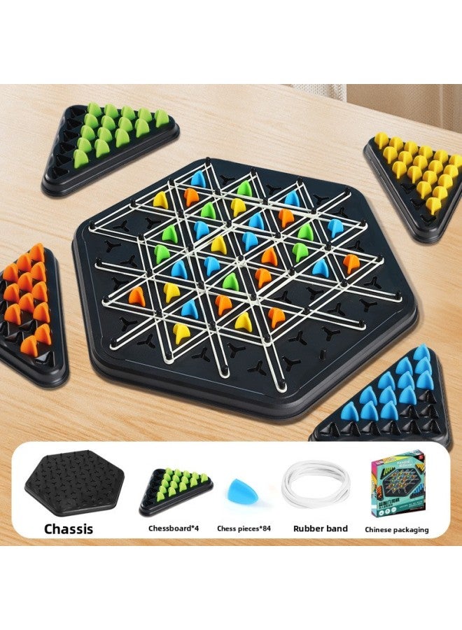 لعبة الشطرنج المتسلسلة الذكية لسطح المكتب للعائلة، لعبة تفاعلية تعليمية للأطفال، شريط مطاطي، لعبة الشطرنج الهندسية المتسلسلة المثلثية