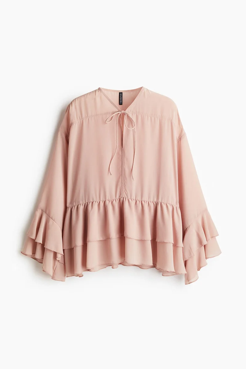H&M Flounced chiffon blouse