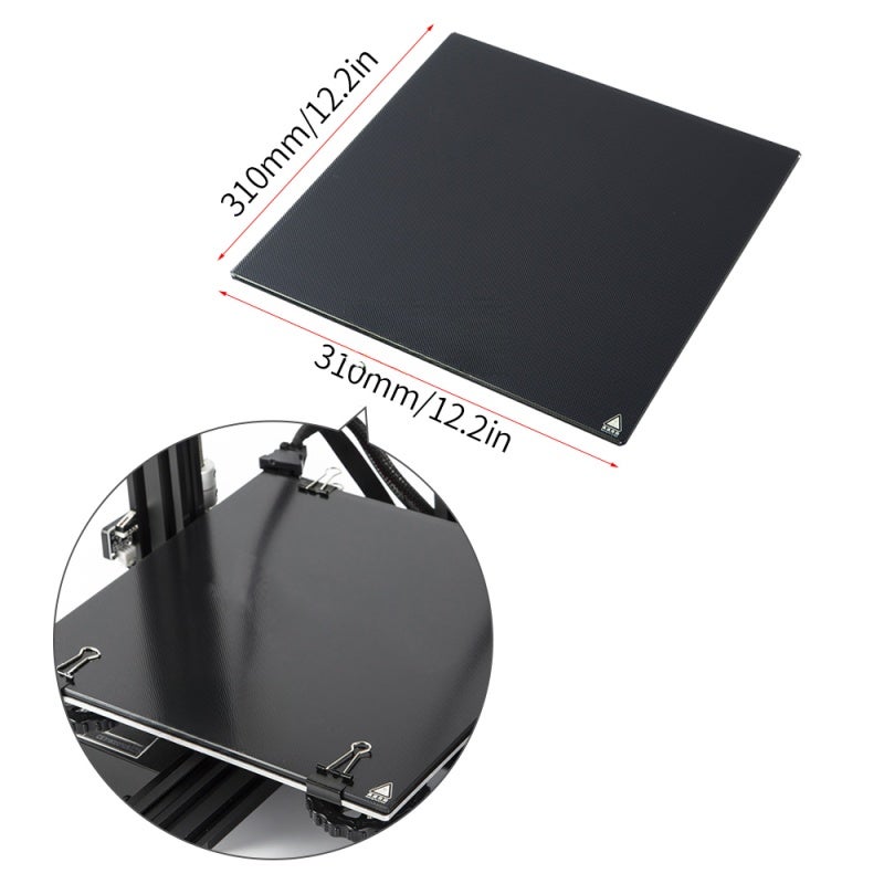 Glass Build Surface 235x235x3mm Carbon-Silicone Glass Plate for Strong Adhesion - Super Flat Easy Release Heatbed Platform for CR-10 PETG PLA ABS 3D Printers - Image 3