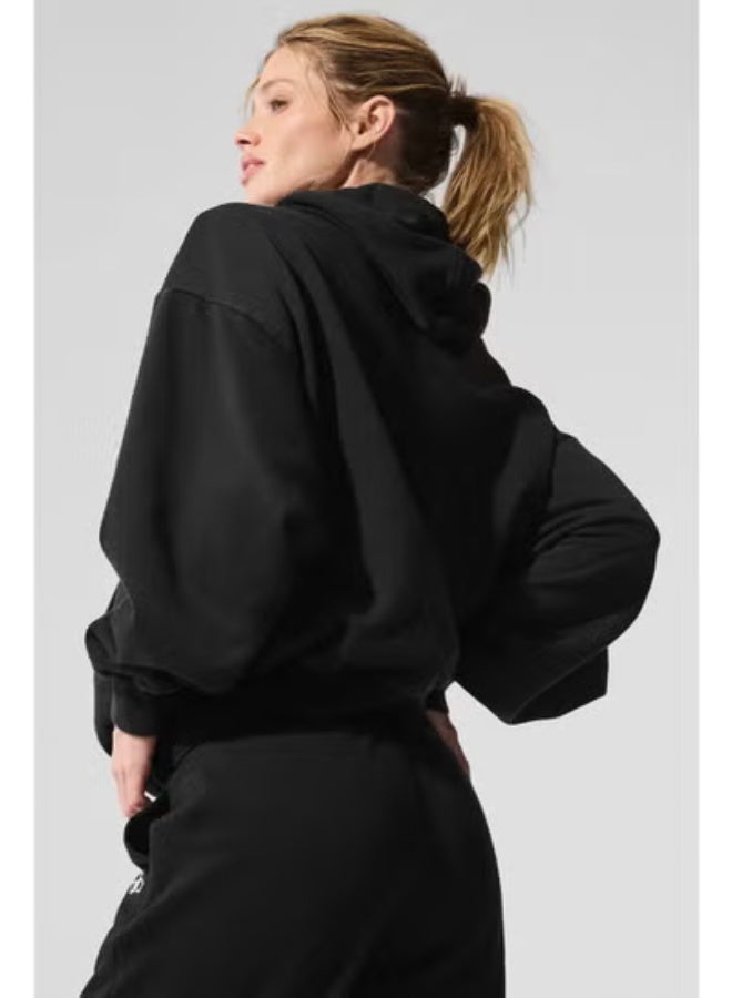 Alo Yoga Loose Accolade Hoodie-Black - Image 4