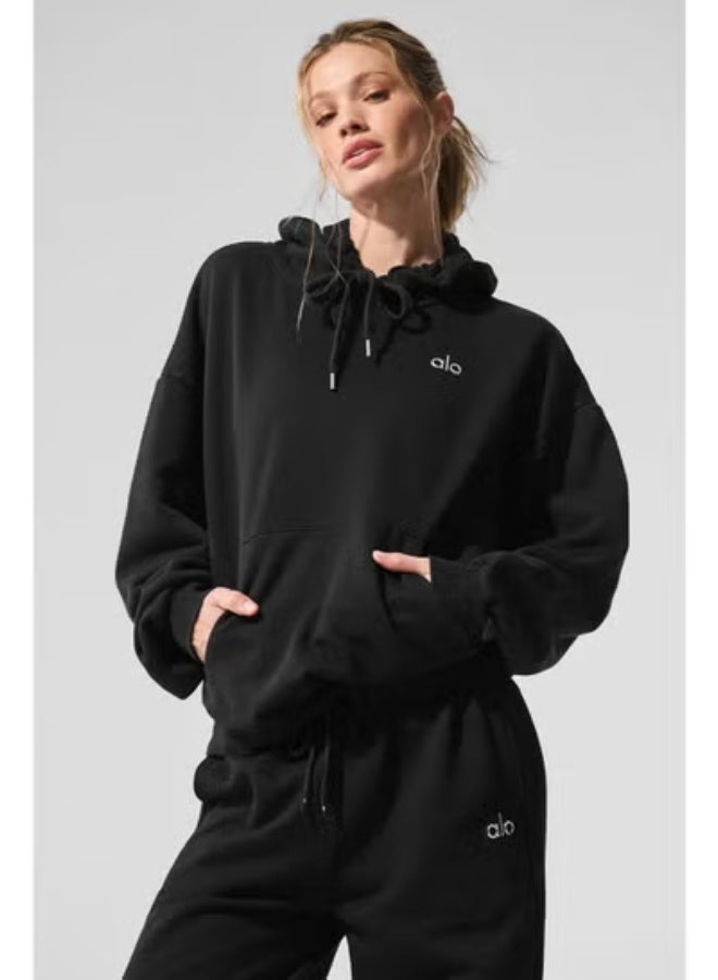 Alo Yoga Loose Accolade Hoodie-Black - Image 1